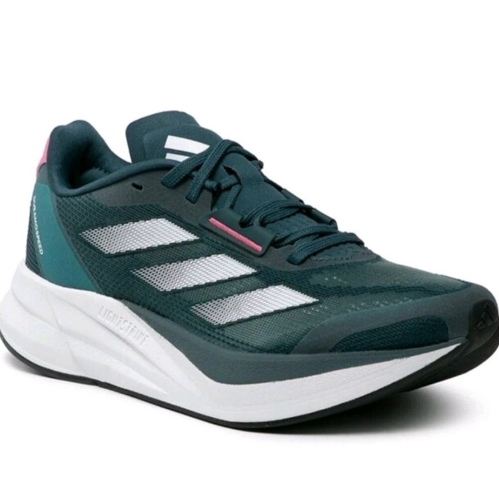 Adidas Green and White Athletic Sneakers